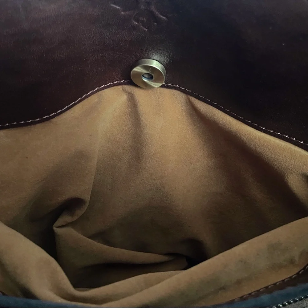Patricia Nash Poppy Tote Peruvian Tooling Nappa Etched Floral Brown Shoulder Bag